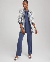 Chico's | Travelers™ Collection Paisley Mesh Shirt Jacket/ Canyon Blue