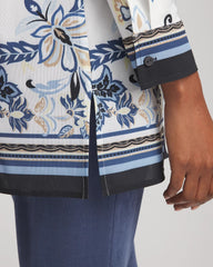 Chico's | Travelers™ Collection Paisley Mesh Shirt Jacket/ Canyon Blue