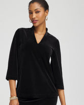 Chico's | Travelers™ Velvet V-Neck Kimono Sleeve Top/ Travelers Black