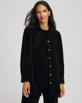 Chico's | Travelers™ Velvet Button-Down Shirt/ Travelers Black