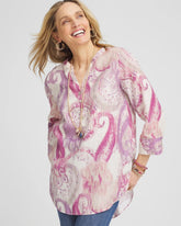 Chico's | No Iron™ Multi Paisley Linen Tunic/ French Blush