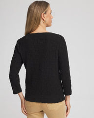 Chico's | Textured Scoopneck Cardigan/ Black