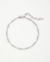Chico's | Silvertone Beaded Necklace/ Silver