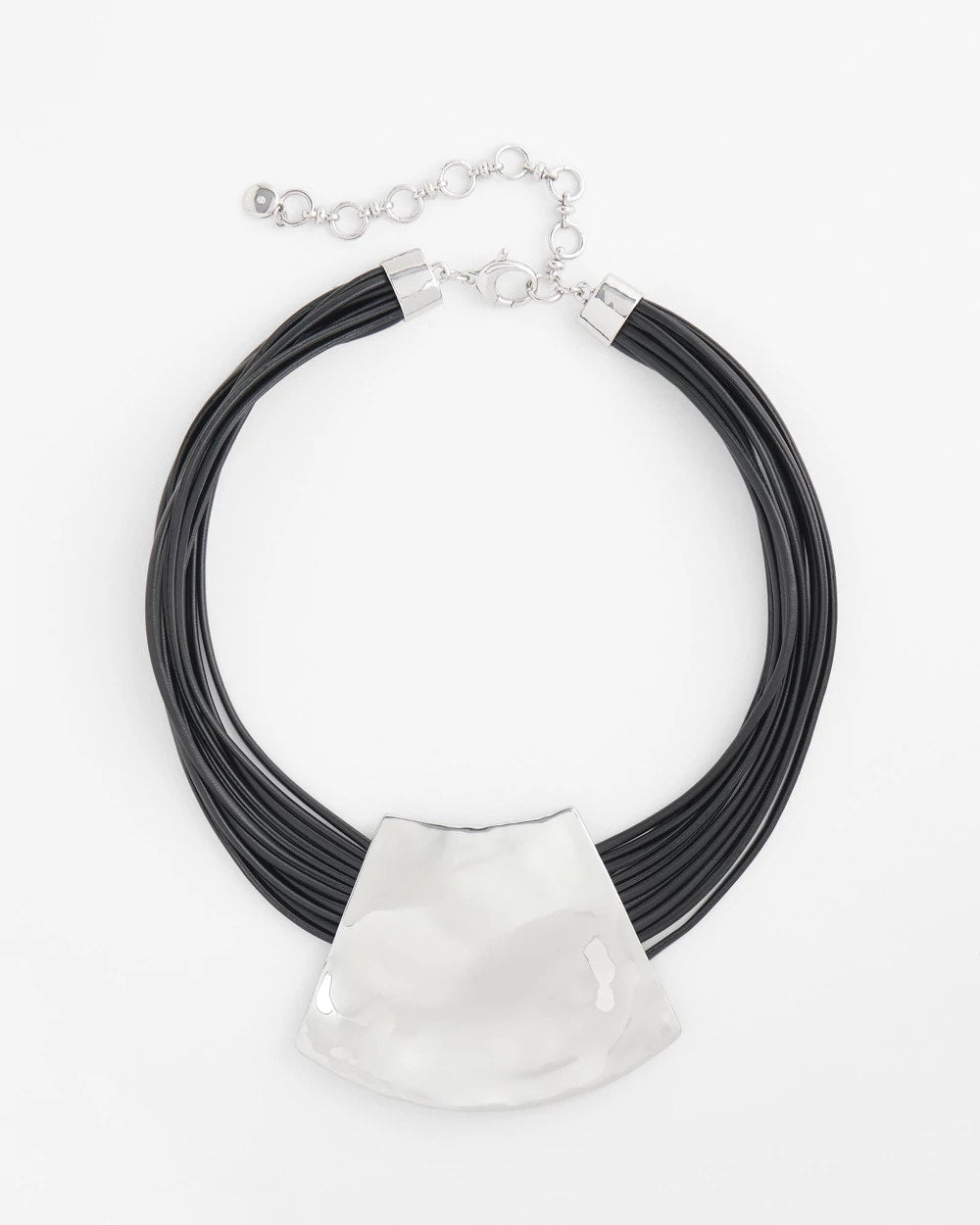 Chico's | Pendant Bib Necklace/ Black/Silver