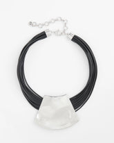 Chico's | Pendant Bib Necklace/ Black/Silver