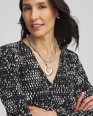 Chico's | Silver Tennis Necklace/ Silver