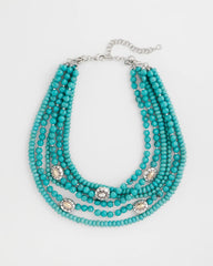 Chico's | Turquoise Multistrand Bib Necklace/ Turquoise