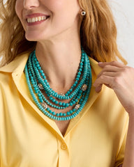 Chico's | Turquoise Multistrand Bib Necklace/ Turquoise