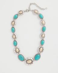 Chico's | Turquoise Mixed Metal Collar Necklace/ Turquoise