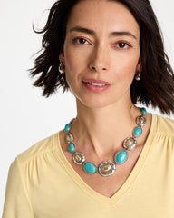 Chico's | Turquoise Mixed Metal Collar Necklace/ Turquoise