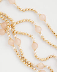 Chico's | Gold Pink Chunky Beaded Necklace/ Pink