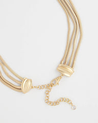 Chico's | Multi-Layer Snake Chain Necklace/ Gold