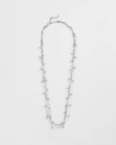 Chico's | Multistrand Beaded Silvertone Necklace/ Silver