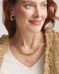 Chico's | Gold Tone Drop Stone Necklace/ Gold
