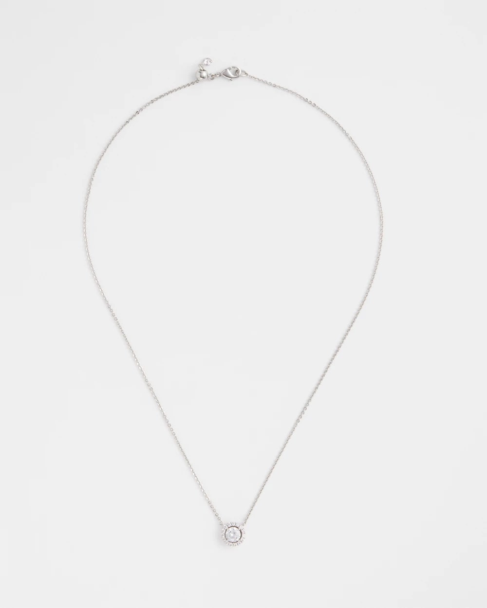 Chico's | Silver Tone Drop Stone Necklace/ Silver
