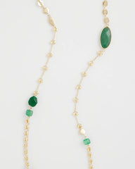 Chico's | Green Accent Long Single Strand Necklace/ Green
