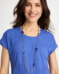 Chico's | Blue Accent Long Single Strand Necklace/ Blue