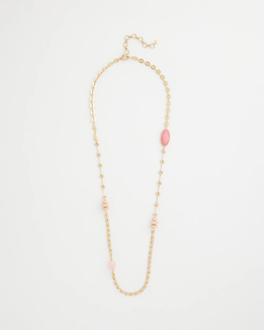 Chico's | Pink Accent Long Single Strand Necklace/ Pink