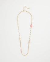 Chico's | Pink Accent Long Single Strand Necklace/ Pink