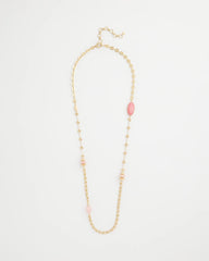 Chico's | Pink Accent Long Single Strand Necklace/ Pink