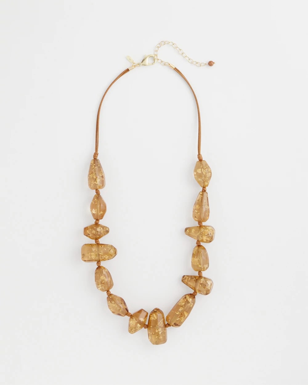 Chico's | Gold Foil Long Single Strand Necklace/ Neutral