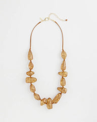 Chico's | Gold Foil Long Single Strand Necklace/ Neutral