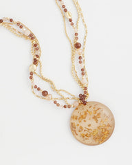 Chico's | Gold Foil Pendant Necklace/ Neutral