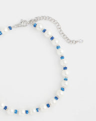 Chico's | Short Pearl Blue Necklace/ Blue