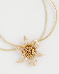 Chico's | Gold Flower Pendant Necklace/ Gold