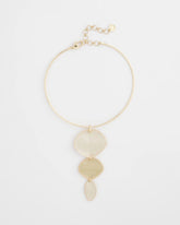 Chico's | Linear Reversible Pendant Necklace/ White/Gold