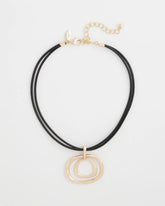 Chico's | Gold Tone Rings Pendant Necklace/ Gold