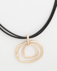 Chico's | Gold Tone Rings Pendant Necklace/ Gold