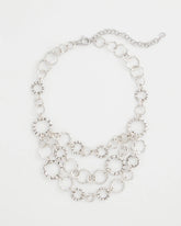 Chico's | Silver Multistrand Bib Necklace/ Silver