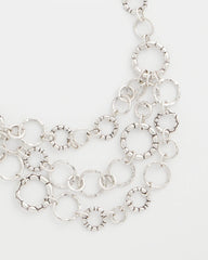 Chico's | Silver Multistrand Bib Necklace/ Silver