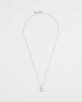 Chico's | Bezel Set Pendant Silvertone Necklace/ Silver
