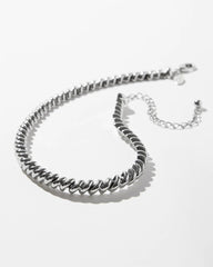 Chico's | Silver Tone Twist Collar Necklace/ Silver