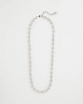 Chico's | Silver Bead Long Single Strand Necklace/ Silver