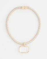 Chico's | Goldtone Glass Gem Pendant Cord Necklace/ Gold