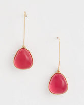 Chico's | Pink Teardrop Threader Earrings/ Pink
