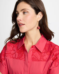 Chico's | Pink Teardrop Threader Earrings/ Pink