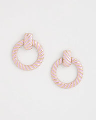 Chico's | Pink Twist Drop Hoop Earrings/ Pink