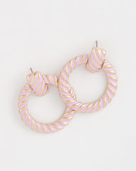 Chico's | Pink Twist Drop Hoop Earrings/ Pink