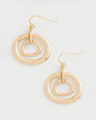 Chico's | Gold Tone Drop Pendant Earrings/ Gold