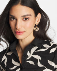 Chico's | Gold Tone Drop Pendant Earrings/ Gold