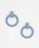 Chico's | Blue Twist Drop Hoop Earrings/ Blue