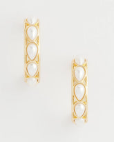 Chico's | No Droop® Faux Pearl Hoop Earrings/ Pearl