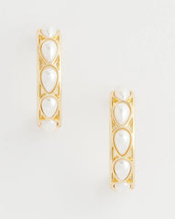 Chico's | No Droop® Faux Pearl Hoop Earrings/ Pearl