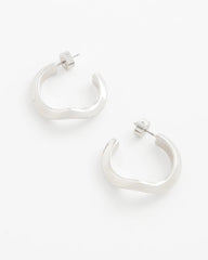 Chico's | Silver Wavy Hoop Earrings/ Silver