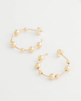 Chico's | Goldtone Beaded Hoop Earrings/ Gold