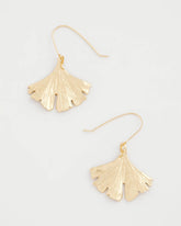 Chico's | Ginkgo Leaf Fishwire Earrings/ Gold